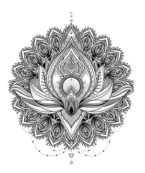 Mandala. Frumos model rotund de epocă. Ilustrație vectorială. P — Vector de stoc