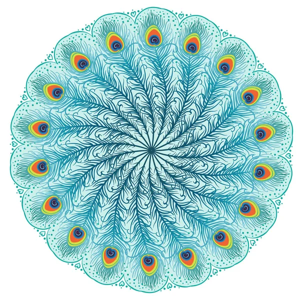 Mandala. Vacker vintage runda mönster. Hand dras abstrakt ba — Stock vektor