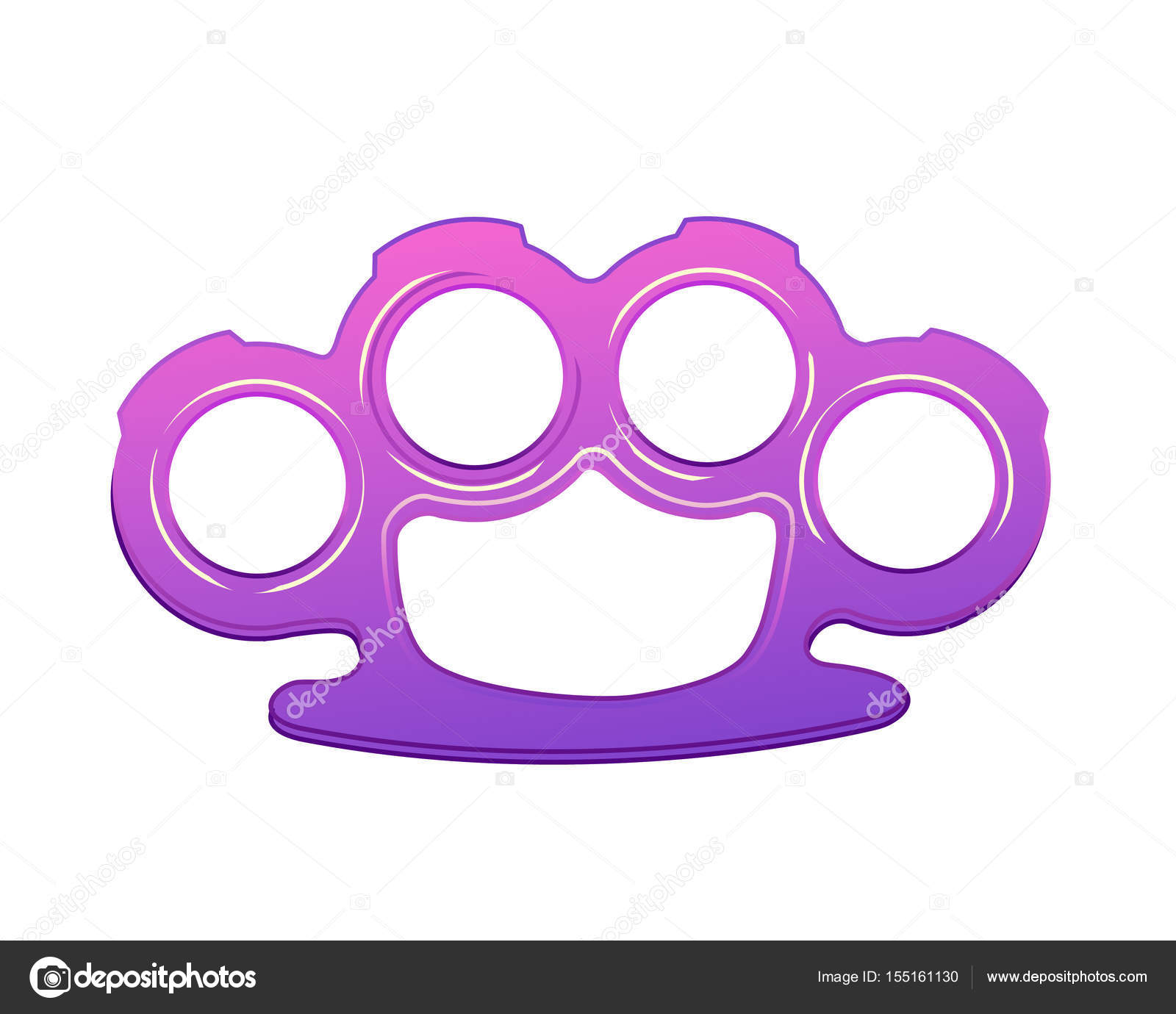 Fight like a girl. Purple brass knuckles icon in cartoon style — Stock