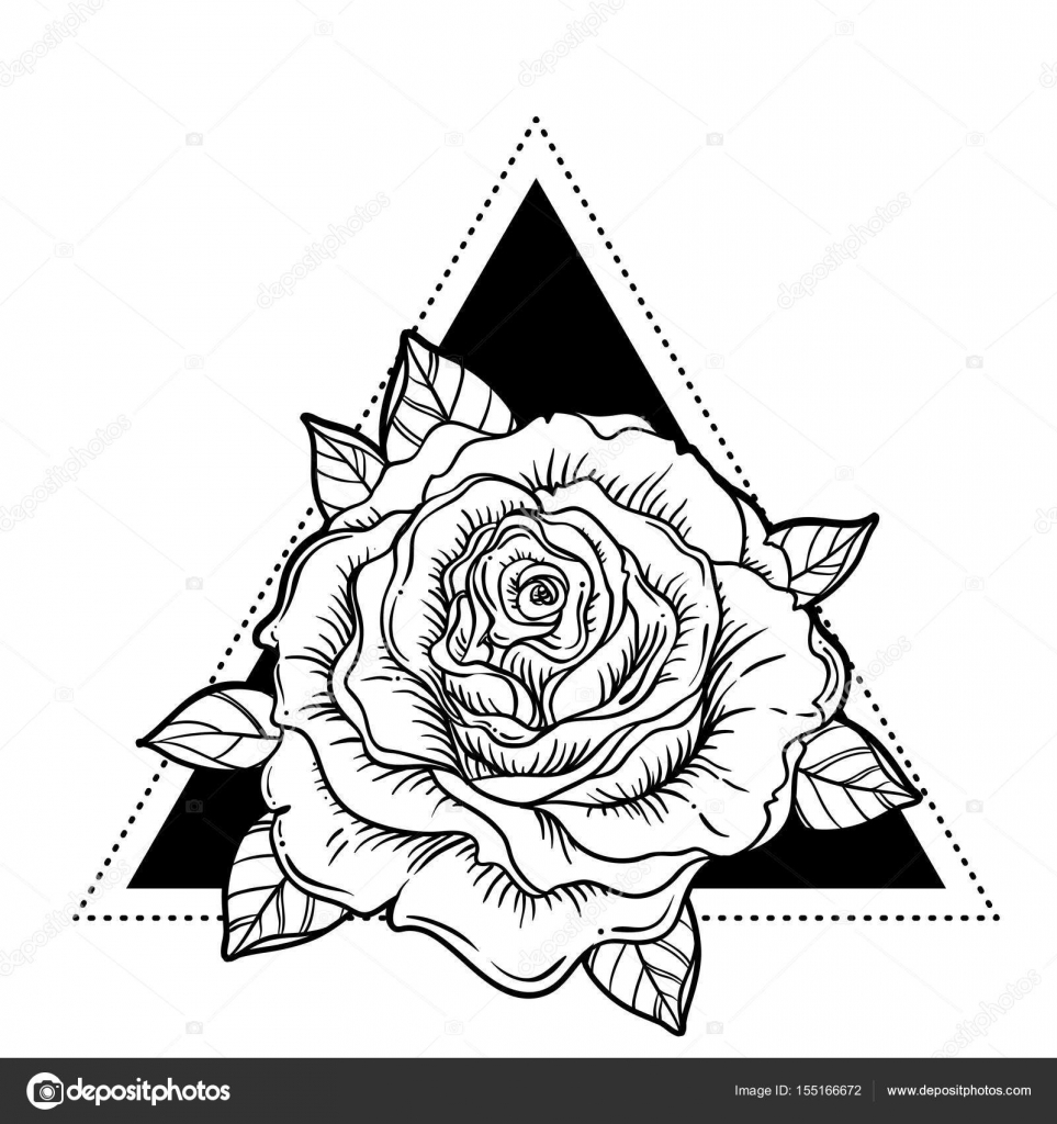 depositphotos 155166672 stock illustration rosicrucianism symbol blackwork tattoo flash