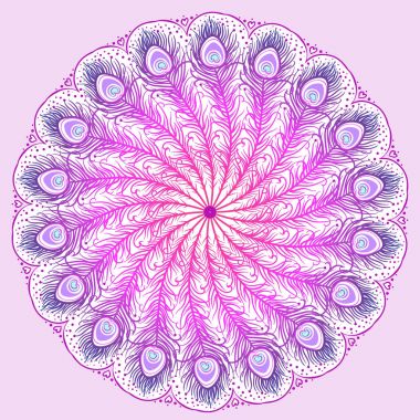 Mandala. Güzel vintage yuvarlak desen. El çekilmiş soyut ba