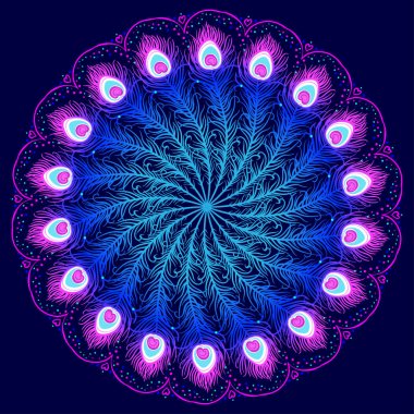 Mandala. Güzel vintage yuvarlak desen. El çekilmiş soyut ba