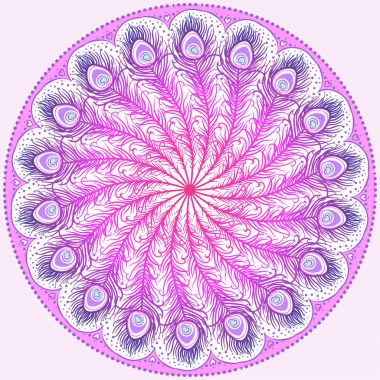 Mandala. Güzel vintage yuvarlak desen. El çekilmiş soyut ba