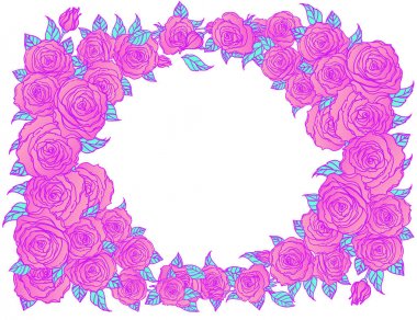 Beyaz bir arka gökyüzü, ay ve kırmızı Güllü mistik arka plan