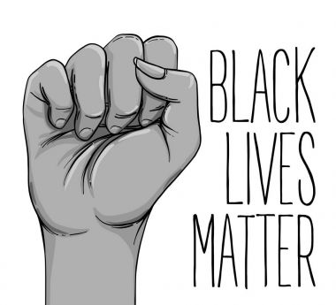 Afrikalı-Amerikalı kadın eli ile onu yumruk kaldırdı. Kız Powe