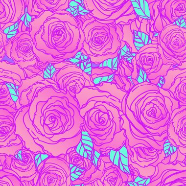 Derin mavi arka plan üzerinde kırmızı gül. Sorunsuz zarif vintage fl