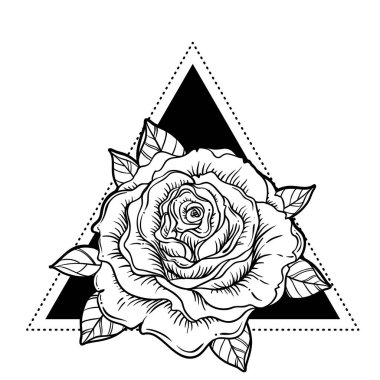 Rosicrucianism sembolü. Siyahişi tattoo flash. Tüm görme göz, C