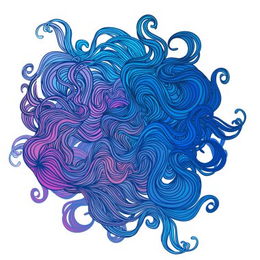 Vektör pembe soyut çizilmiş desen dalgalar ve bulutlar. S