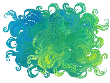 Vektör pembe soyut çizilmiş desen dalgalar ve bulutlar. S