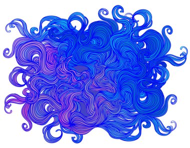 Vektör pembe soyut çizilmiş desen dalgalar ve bulutlar. S