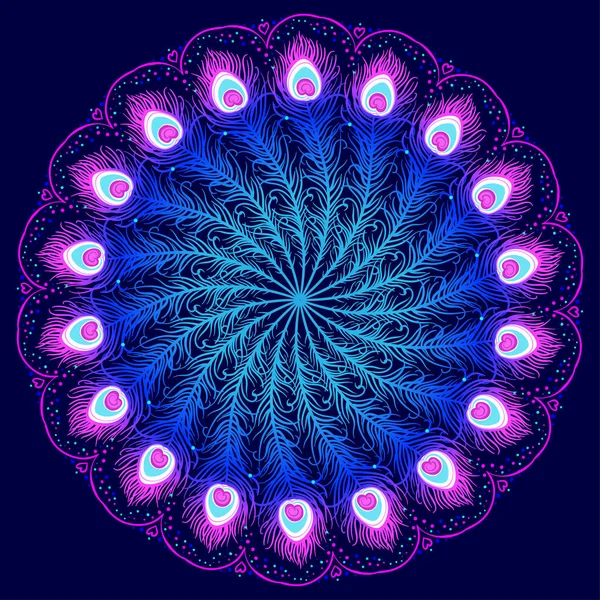 Mandala. Magnifique motif rond vintage. Résumé dessiné à la main ba — Image vectorielle