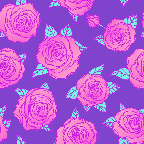 Derin mavi arka plan üzerinde kırmızı gül. Sorunsuz zarif vintage fl