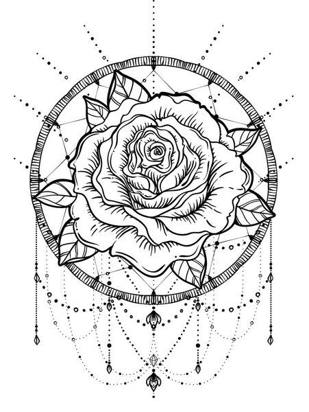 Rosicrucianism symbol. Sacred geometry.