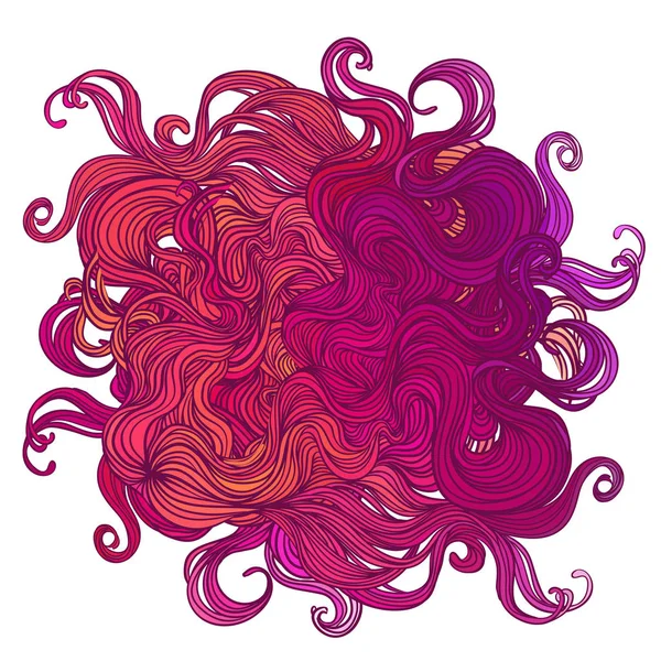 Vector rosa abstrakt handritade mönster med vågor och moln. S — Stock vektor