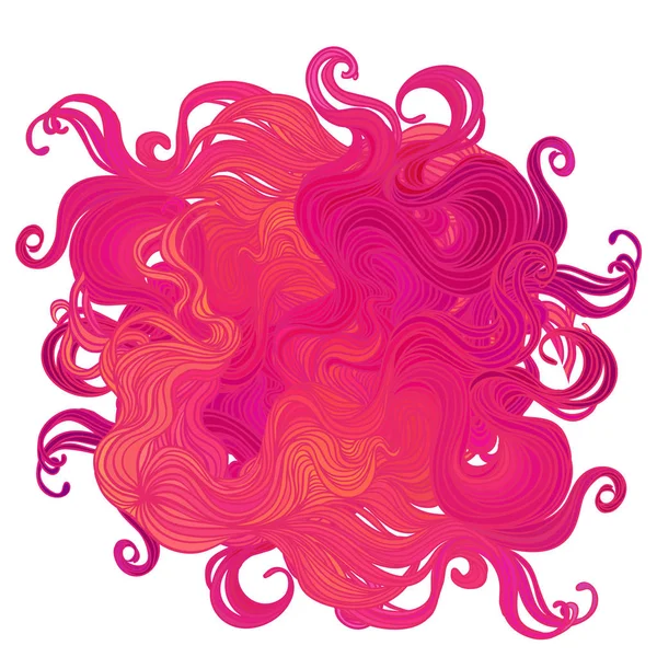 Vektör pembe soyut çizilmiş desen dalgalar ve bulutlar. S