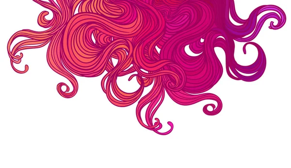 Vektör pembe soyut çizilmiş desen dalgalar ve bulutlar. S