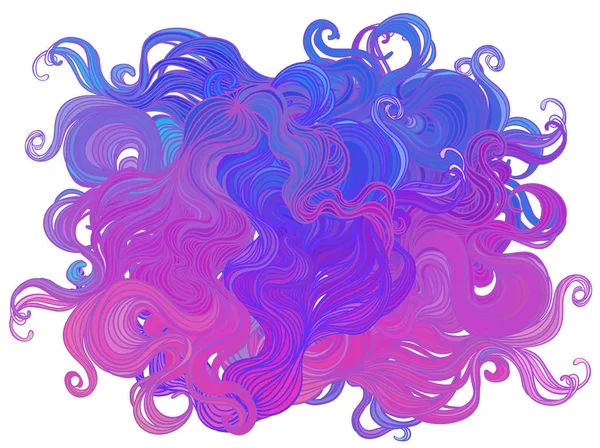 Vector rosa patrón abstracto dibujado a mano con olas y nubes. S — Vector de stock