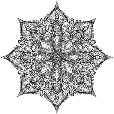 Süs çiçek, etnik sanat, desenli Hint desenli vektör. 