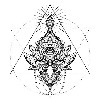 Süs çiçek, etnik sanat, desenli Hint desenli vektör. 