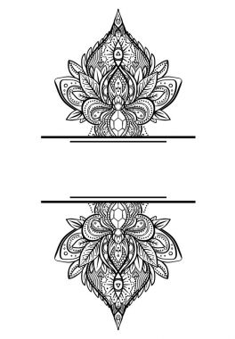 Süs çiçek, etnik sanat, desenli Hint desenli vektör. 