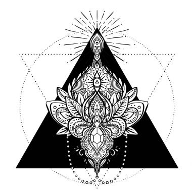 Süs çiçek, etnik sanat, desenli Hint desenli vektör. 