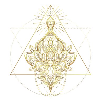 Vintage altın vignette oryantal tarzı. Line art öğesi için 