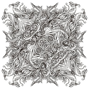 Antika arka plan barok deseni. Çerçeve kron ile. Vektör Il