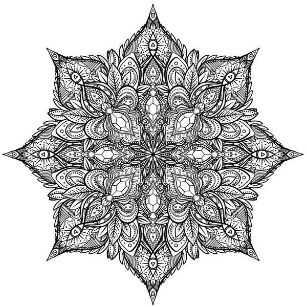 Vecteur ornemental floral, art ethnique, motif indien paisley . — Image vectorielle
