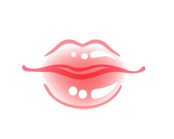 Des lèvres brillantes et sexy. Illustration vectorielle inspirée du pop art isolée — Image vectorielle