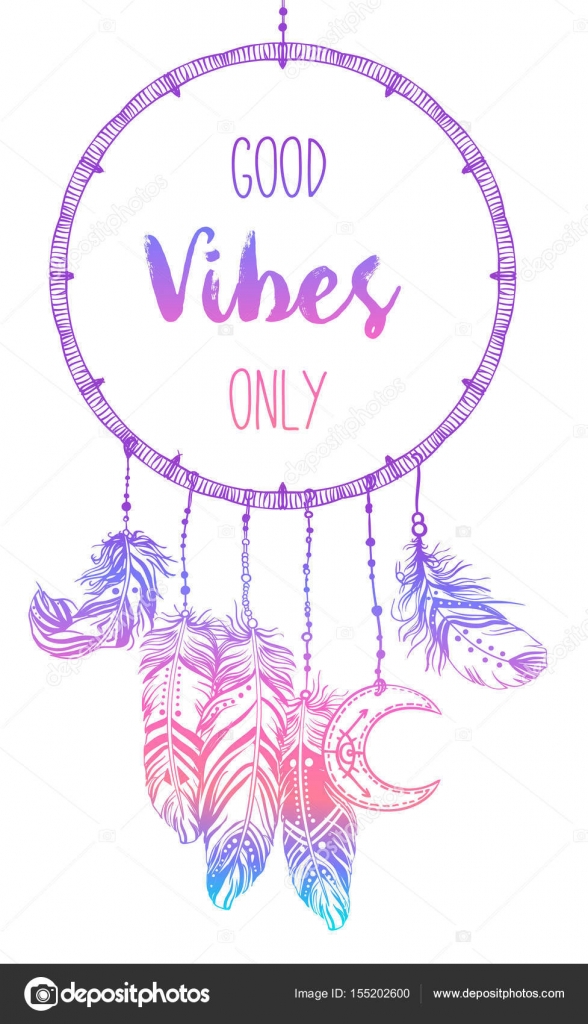 Dream Catcher Frame With Bird Feathers Isolated On White Good V Dream Catcher Frame With Bird Feathers Isolated On White Good V Stock Vector