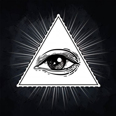Eye of Providence. Masonic symbol. All seeing eye inside triangl clipart