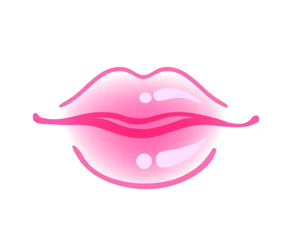 Sexy glossy lips. Pop art inspired vector illustration isolated — Stock Vector