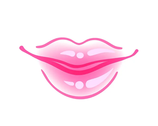 Sexy glossy lips. Pop art inspired vector illustration isolated — Stock Vector