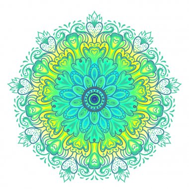 Vektör süs mandala etnik sanat ilham, Hint desenli 