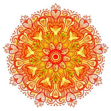 Vektör süs mandala etnik sanat ilham, Hint desenli 