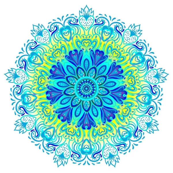 Vector sier mandala etnische kunst geïnspireerd, Indische patroon — Stockvector