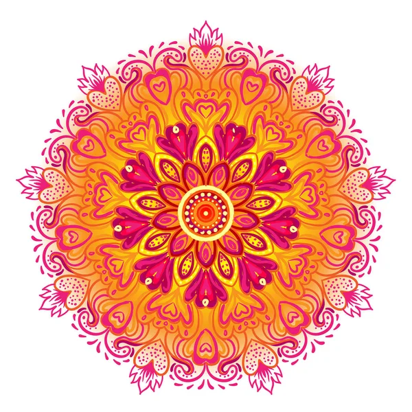 Mandala ornamental vetor inspirado arte étnica, indiana modelado — Vetor de Stock