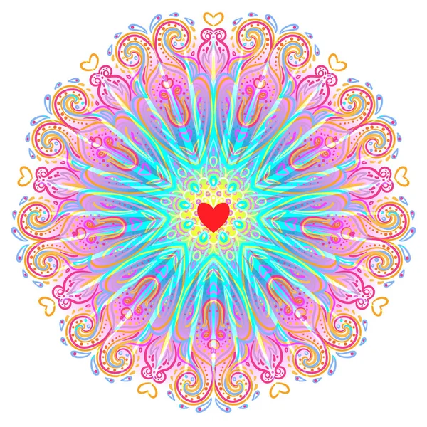 Mandala ornamental vectorial inspirado en el arte étnico, modelado indio — Vector de stock