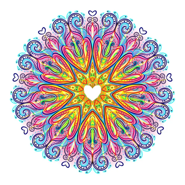 Mandala ornamental vectorial inspirado en el arte étnico, modelado indio — Vector de stock