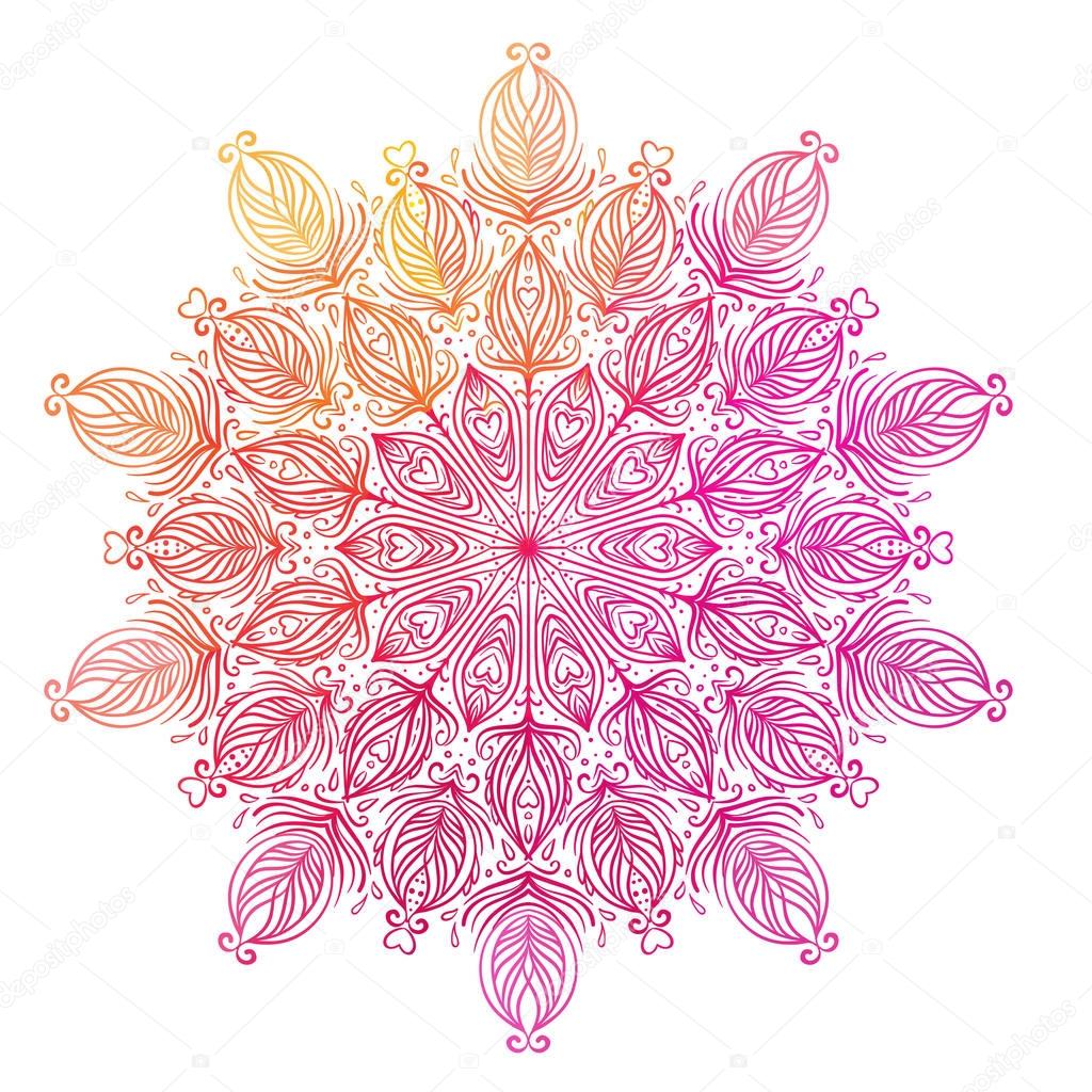 Vector ornamental mandala inspired ethnic art, patterned Indian 