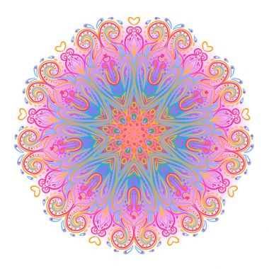 Vektör süs mandala etnik sanat ilham, Hint desenli 