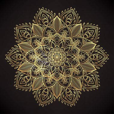 Vektör süs Lotus çiçeği, etnik sanat, Hint pai desenli