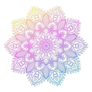 Vektör süs Lotus çiçeği, etnik sanat, Hint pai desenli