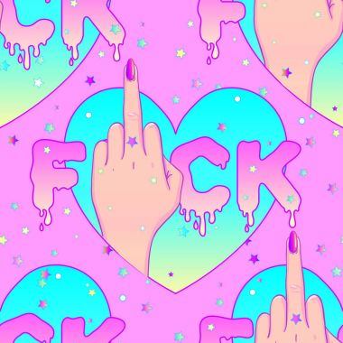 El gösteren orta parmak. Feminizm kavramı. Gerçekçi s