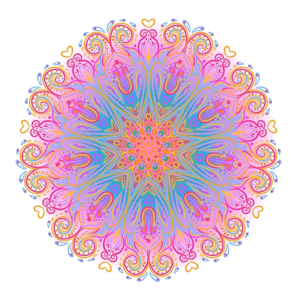 Mandala ornamental vetor inspirado arte étnica, indiana modelado — Vetor de Stock