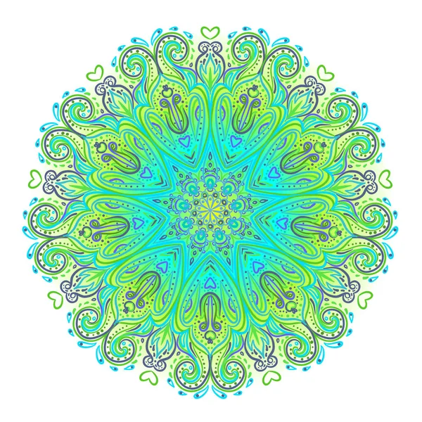 Mandala ornamental vectorial inspirado en el arte étnico, modelado indio — Archivo Imágenes Vectoriales