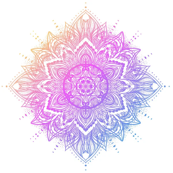 Flor de loto ornamental vectorial, arte étnico, pai indio estampado — Vector de stock