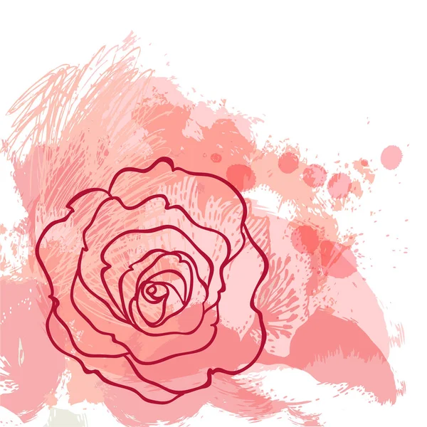 Belas rosas bouquet desenho em fundo grunge bege. Mão — Vetor de Stock