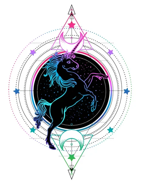 Simbolo dell'unicorno arcobaleno — Vettoriale Stock