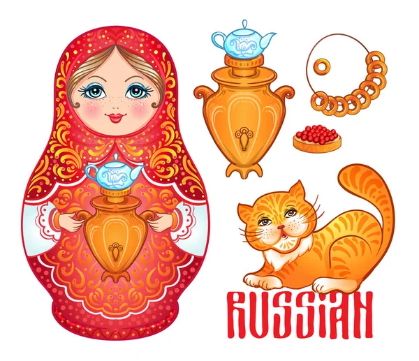 Ретро сувениры из России — стоковый вектор